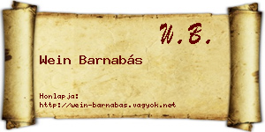 Wein Barnabás névjegykártya